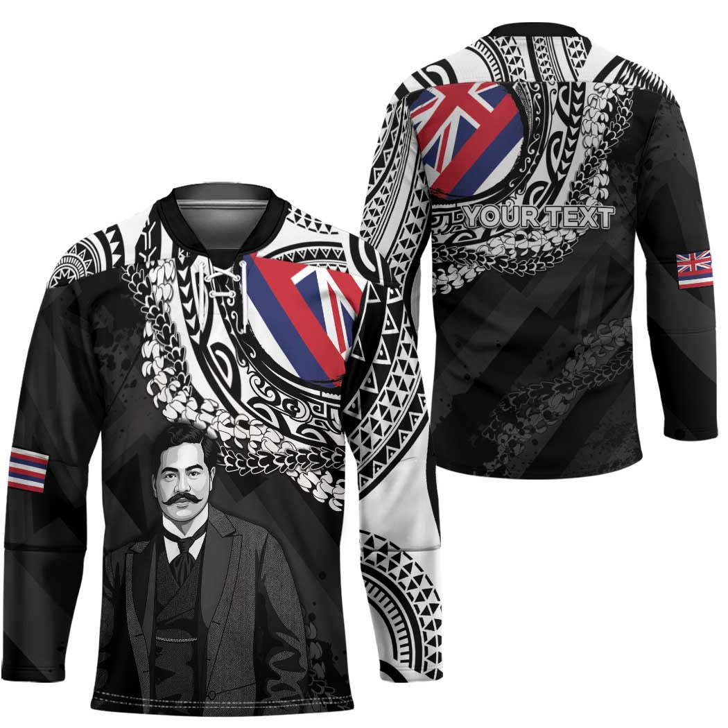 Personalised Hawaii Prince Kuhio Hockey Jersey Hawaiian Maile Lei LT05 - Polynesian Pride