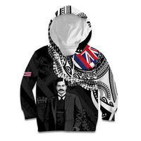 Personalised Hawaii Prince Kuhio Kid Hoodie Hawaiian Maile Lei LT05 Hoodie Black - Polynesian Pride
