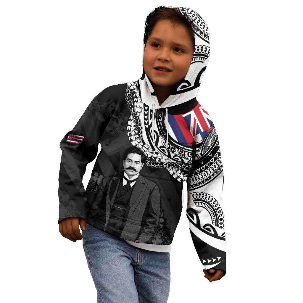 Personalised Hawaii Prince Kuhio Kid Hoodie Hawaiian Maile Lei LT05 - Polynesian Pride