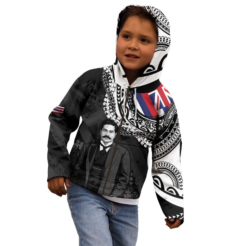 Personalised Hawaii Prince Kuhio Kid Hoodie Hawaiian Maile Lei LT05 - Polynesian Pride