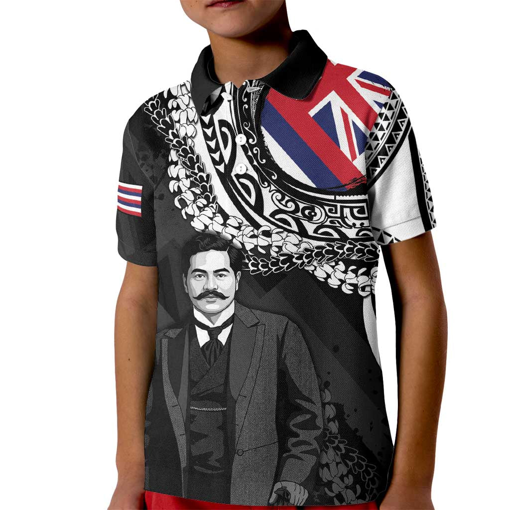 Personalised Hawaii Prince Kuhio Kid Polo Shirt Hawaiian Maile Lei