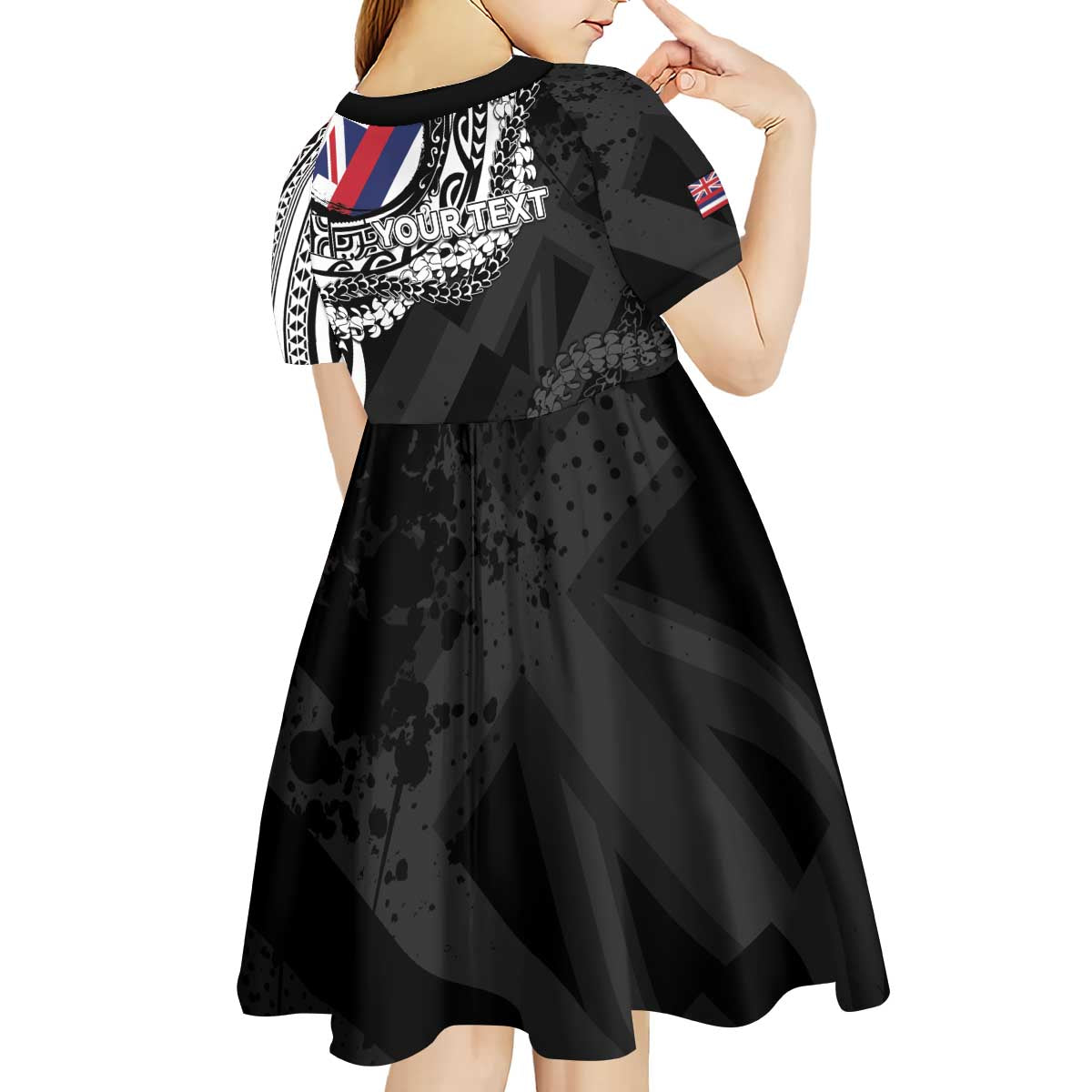 Personalised Hawaii Prince Kuhio Kid Short Sleeve Dress Hawaiian Maile Lei LT05 - Polynesian Pride