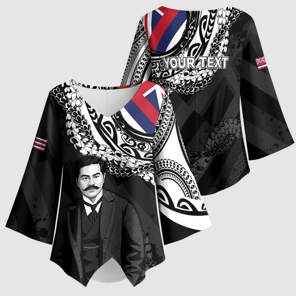 Personalised Hawaii Prince Kuhio Kimono Sleeve Blouse Hawaiian Maile Lei LT05 - Polynesian Pride