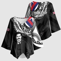 Personalised Hawaii Prince Kuhio Kimono Sleeve Blouse Hawaiian Maile Lei LT05 - Polynesian Pride
