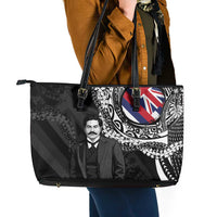 Hawaii Prince Kuhio Leather Tote Bag Hawaiian Maile Lei LT05 - Polynesian Pride