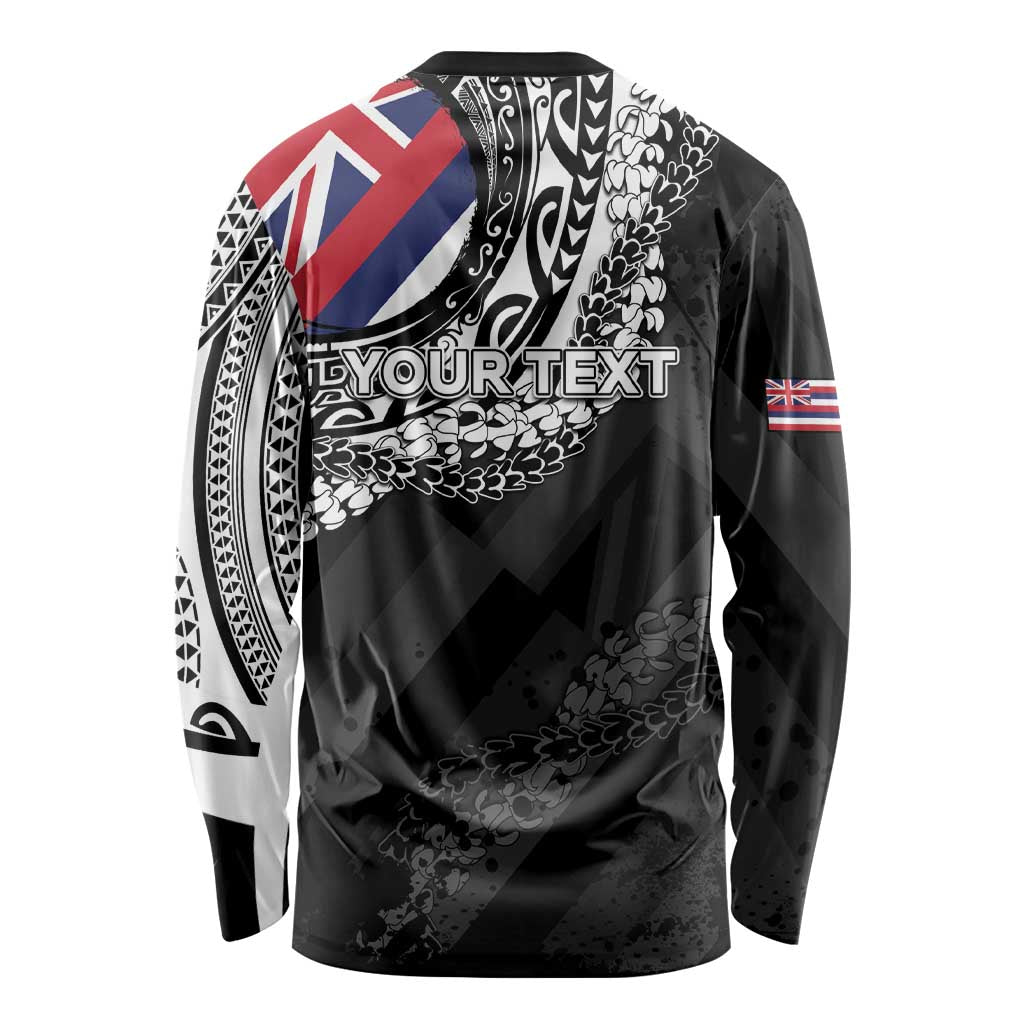 Personalised Hawaii Prince Kuhio Long Sleeve Shirt Hawaiian Maile Lei LT05 - Polynesian Pride