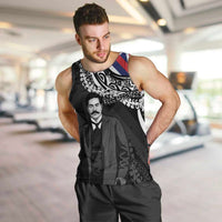 Personalised Hawaii Prince Kuhio Men Tank Top Hawaiian Maile Lei LT05 Black - Polynesian Pride