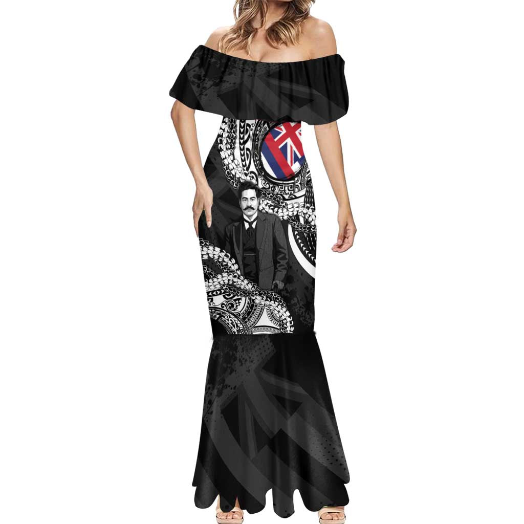 Personalised Hawaii Prince Kuhio Mermaid Dress Hawaiian Maile Lei