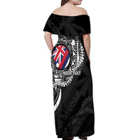 Personalised Hawaii Prince Kuhio Off Shoulder Maxi Dress Hawaiian Maile Lei LT05 - Polynesian Pride