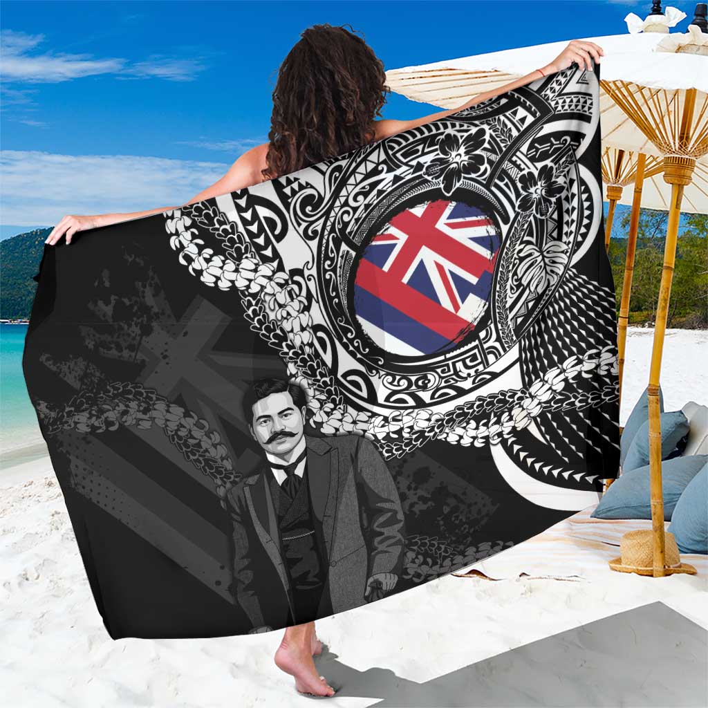 Hawaii Prince Kuhio Sarong Hawaiian Maile Lei LT05 One Size 44 x 66 inches Black - Polynesian Pride
