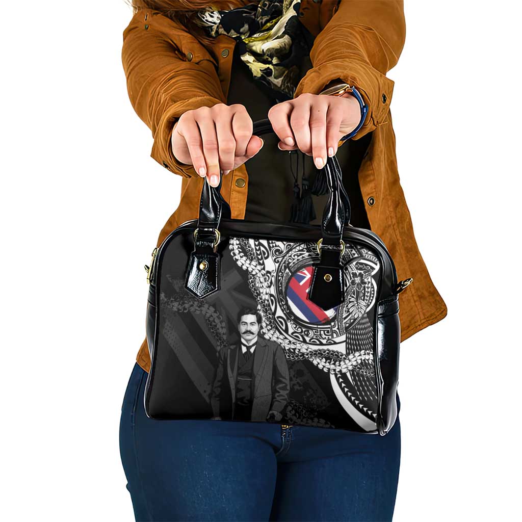 Hawaii Prince Kuhio Shoulder Handbag Hawaiian Maile Lei LT05 One Size Black - Polynesian Pride