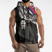 Personalised Hawaii Prince Kuhio Sleeveless Hoodie Hawaiian Maile Lei LT05 - Polynesian Pride