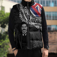Personalised Hawaii Prince Kuhio Sleeveless Puffer Jacket Hawaiian Maile Lei LT05 - Polynesian Pride