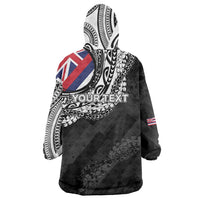 Personalised Hawaii Prince Kuhio Wearable Blanket Hoodie Hawaiian Maile Lei LT05 - Polynesian Pride