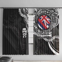 Hawaii Prince Kuhio Window Curtain Hawaiian Maile Lei LT05 With Hooks Black - Polynesian Pride