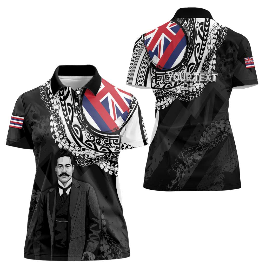 Personalised Hawaii Prince Kuhio Women Polo Shirt Hawaiian Maile Lei LT05 - Polynesian Pride