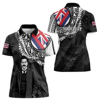 Personalised Hawaii Prince Kuhio Women Polo Shirt Hawaiian Maile Lei LT05 - Polynesian Pride