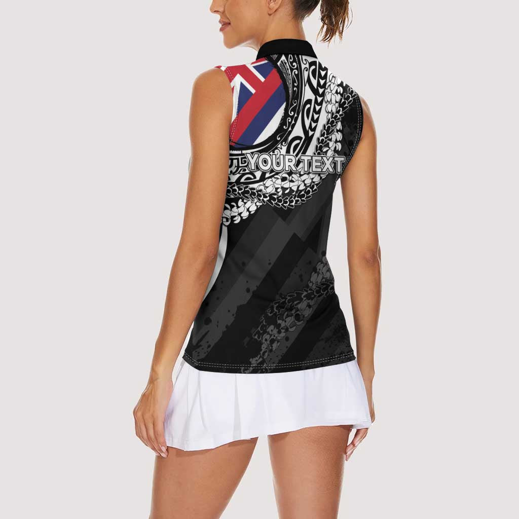 Personalised Hawaii Prince Kuhio Women Sleeveless Polo Shirt Hawaiian Maile Lei LT05 - Polynesian Pride