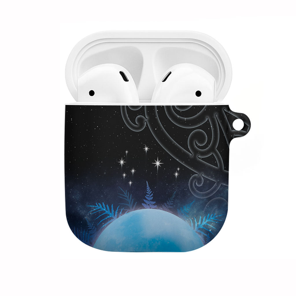 New Zealand Matariki AirPods Case Pleiades Star Cluster Blue Galaxy LT05 Blue - Polynesian Pride