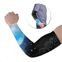 New Zealand Matariki Arm Sleeves Pleiades Star Cluster Blue Galaxy LT05 Set of 2 Blue - Polynesian Pride
