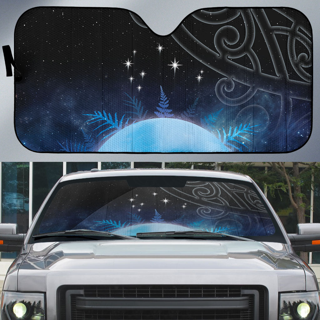 New Zealand Matariki Auto Sun Shade Pleiades Star Cluster Blue Galaxy LT05 Blue - Polynesian Pride