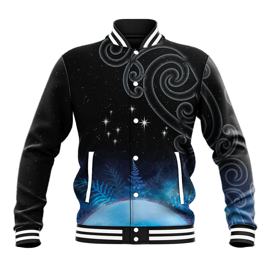 New Zealand Matariki Baseball Jacket Pleiades Star Cluster Blue Galaxy LT05 Unisex Blue - Polynesian Pride