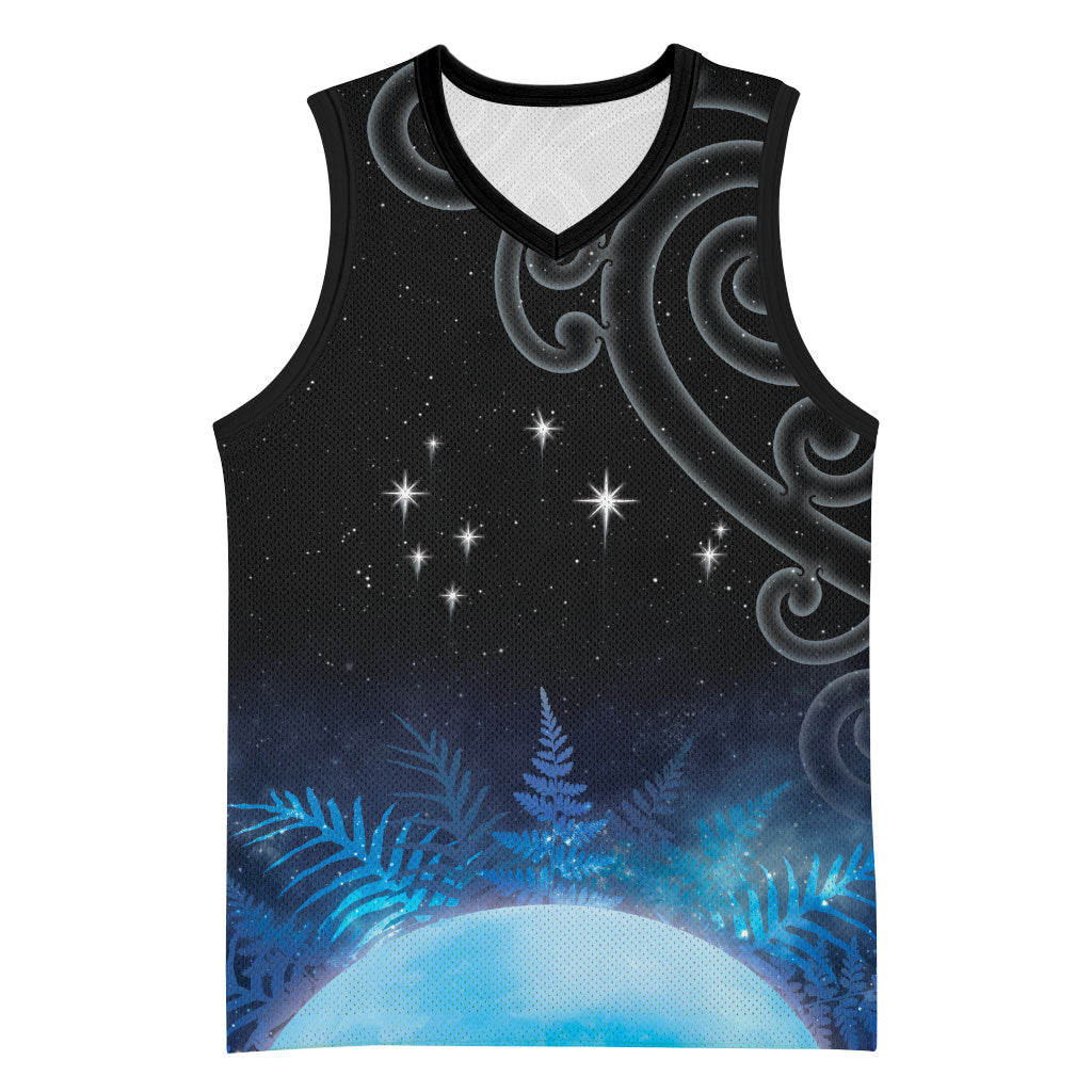 New Zealand Matariki Basketball Jersey Pleiades Star Cluster Blue Galaxy