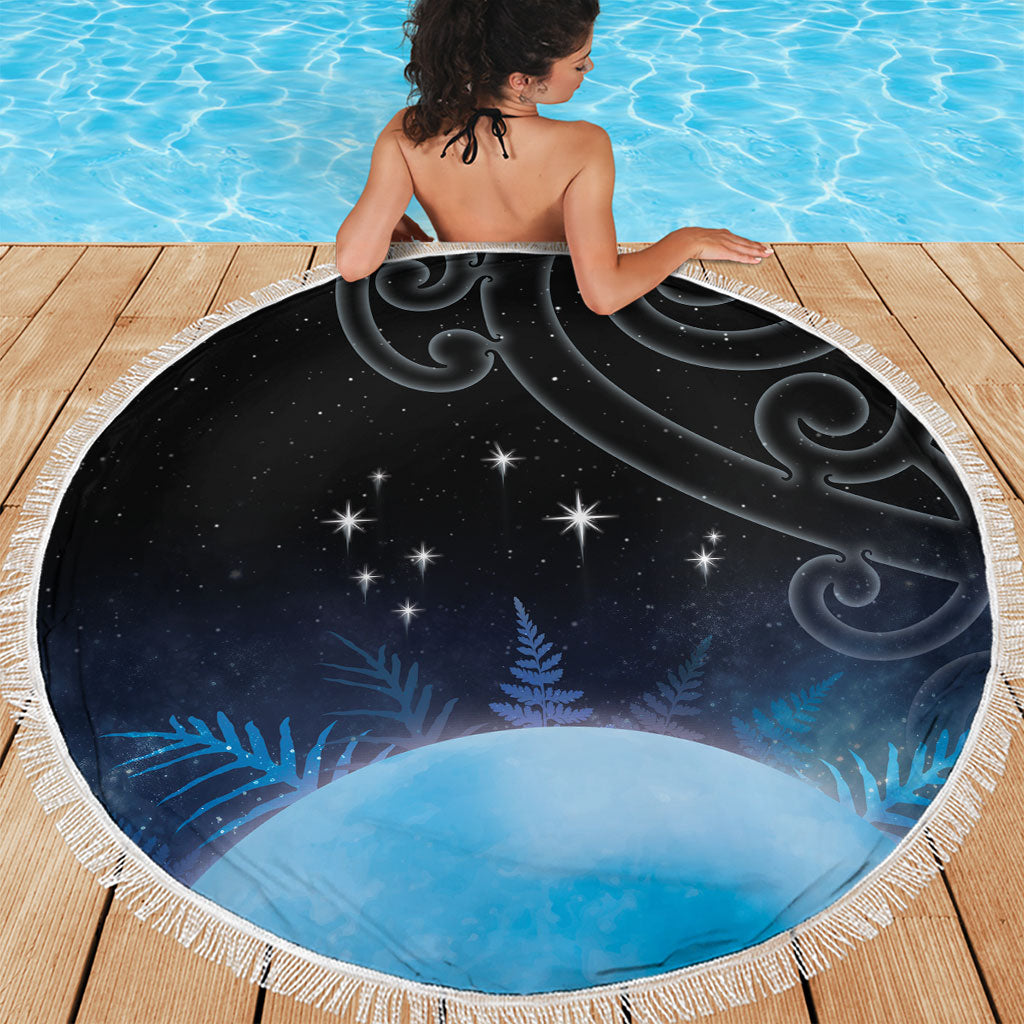 New Zealand Matariki Beach Blanket Pleiades Star Cluster Blue Galaxy LT05 - Polynesian Pride