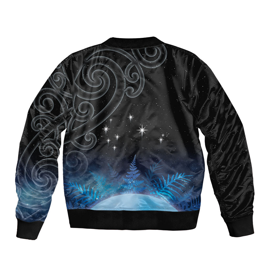 New Zealand Matariki Bomber Jacket Pleiades Star Cluster Blue Galaxy LT05 - Polynesian Pride