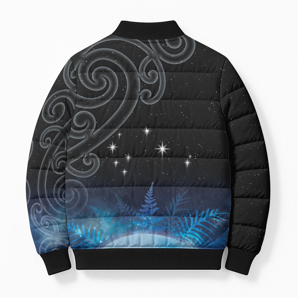 New Zealand Matariki Bomber Puffer Jacket Pleiades Star Cluster Blue Galaxy LT05 - Polynesian Pride