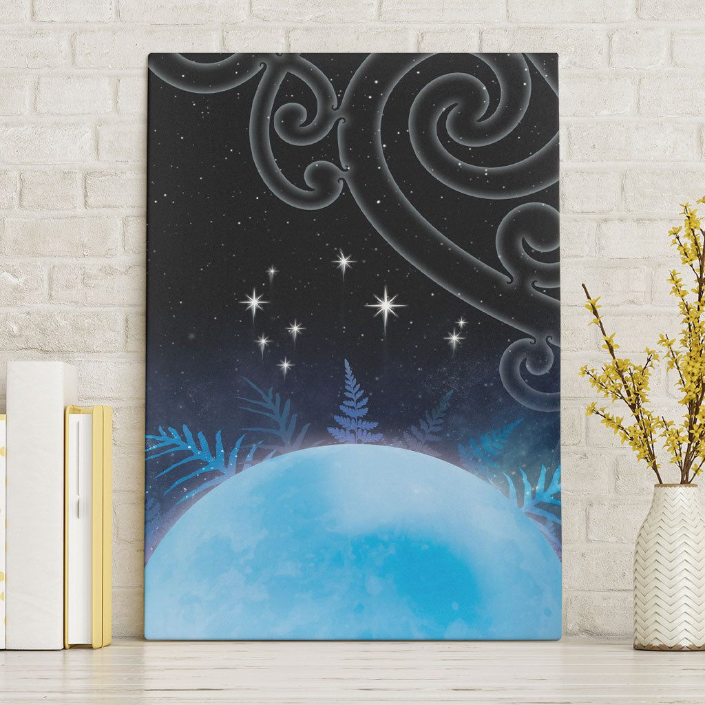 New Zealand Matariki Canvas Wall Art Pleiades Star Cluster Blue Galaxy LT05 Without Frame Blue - Polynesian Pride