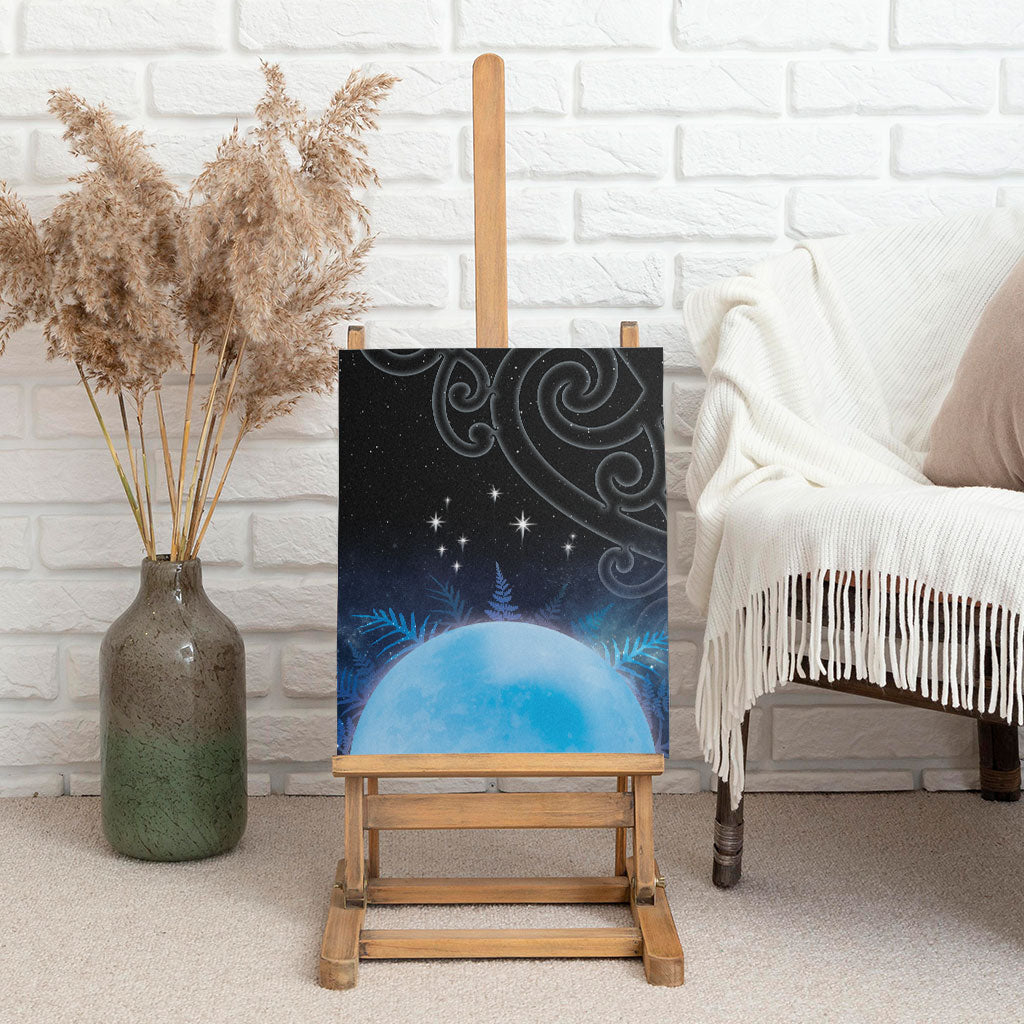 New Zealand Matariki Canvas Wall Art Pleiades Star Cluster Blue Galaxy LT05 - Polynesian Pride
