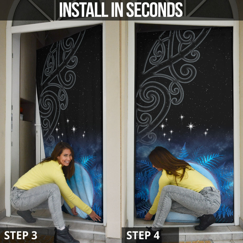 New Zealand Matariki Door Cover Pleiades Star Cluster Blue Galaxy LT05 - Polynesian Pride