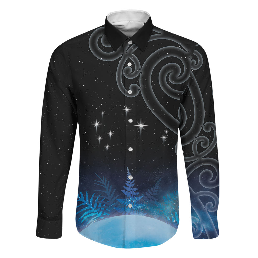 New Zealand Matariki Family Matching Mermaid Dress and Hawaiian Shirt Pleiades Star Cluster Blue Galaxy