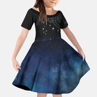 New Zealand Matariki Family Matching Puletasi and Hawaiian Shirt Pleiades Star Cluster Blue Galaxy