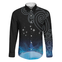 New Zealand Matariki Family Matching Short Sleeve Bodycon Dress and Hawaiian Shirt Pleiades Star Cluster Blue Galaxy