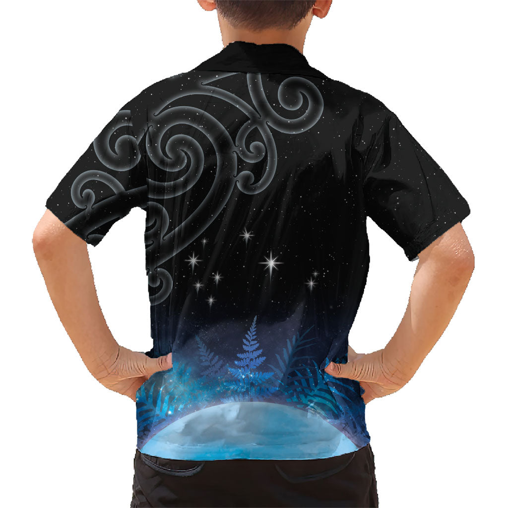 New Zealand Matariki Family Matching Summer Maxi Dress and Hawaiian Shirt Pleiades Star Cluster Blue Galaxy
