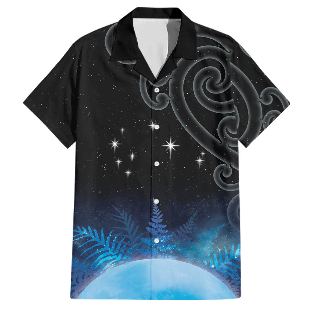New Zealand Matariki Family Matching Tank Maxi Dress and Hawaiian Shirt Pleiades Star Cluster Blue Galaxy