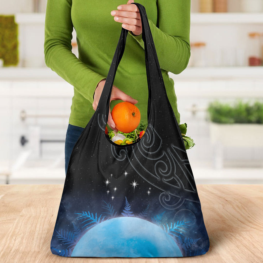 New Zealand Matariki Grocery Bag Pleiades Star Cluster Blue Galaxy LT05 - Polynesian Pride
