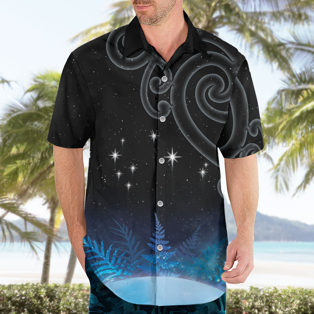 New Zealand Matariki Hawaiian Shirt Pleiades Star Cluster Blue Galaxy LT05 - Polynesian Pride