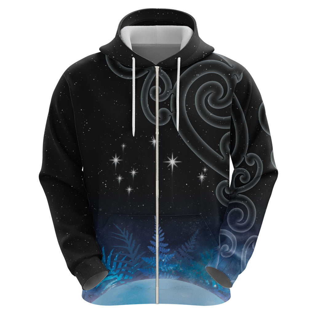 New Zealand Matariki Hoodie Pleiades Star Cluster Blue Galaxy LT05 - Polynesian Pride