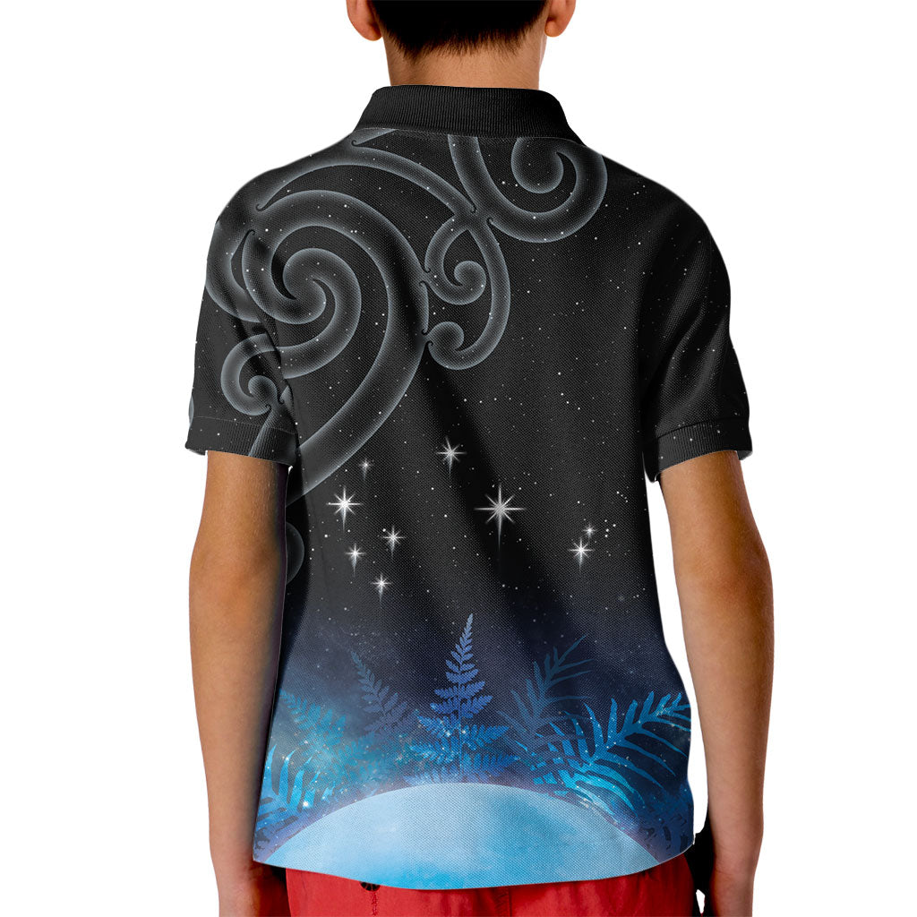 New Zealand Matariki Kid Polo Shirt Pleiades Star Cluster Blue Galaxy LT05 - Polynesian Pride