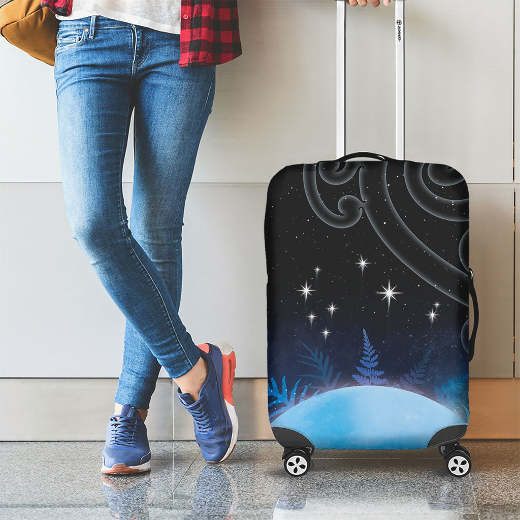 New Zealand Matariki Luggage Cover Pleiades Star Cluster Blue Galaxy LT05 - Polynesian Pride