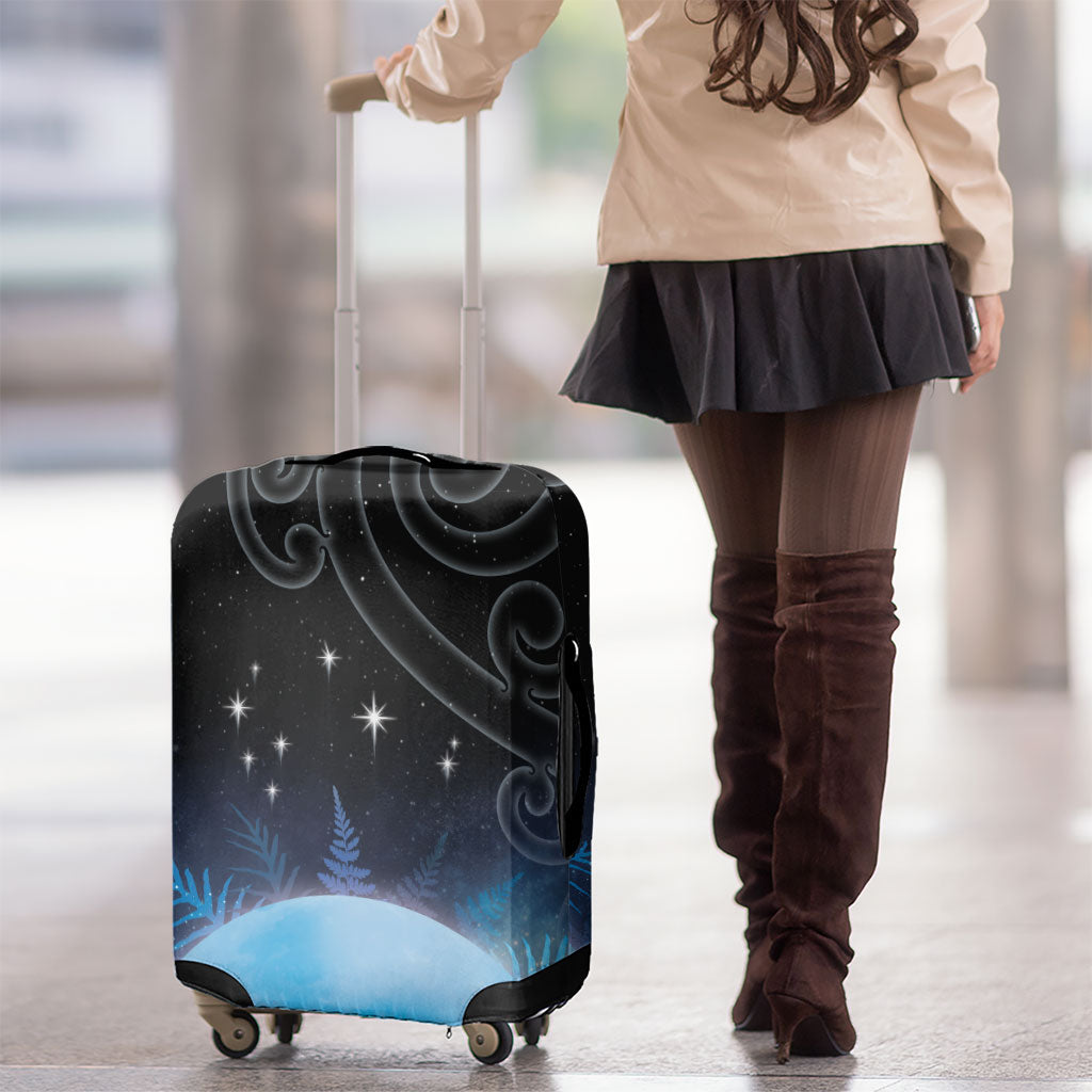 New Zealand Matariki Luggage Cover Pleiades Star Cluster Blue Galaxy LT05 - Polynesian Pride