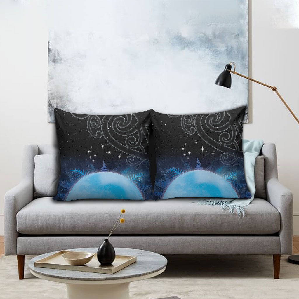New Zealand Matariki Pillow Cover Pleiades Star Cluster Blue Galaxy