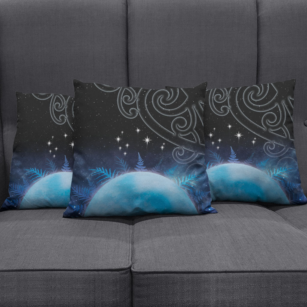 New Zealand Matariki Pillow Cover Pleiades Star Cluster Blue Galaxy