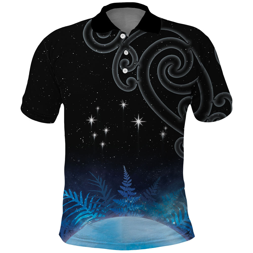 New Zealand Matariki Polo Shirt Pleiades Star Cluster Blue Galaxy