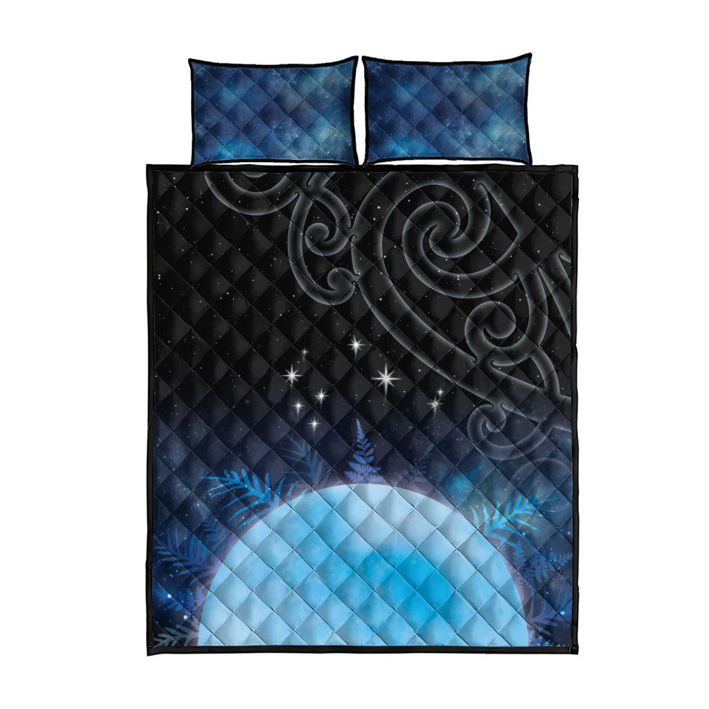 New Zealand Matariki Quilt Bed Set Pleiades Star Cluster Blue Galaxy LT05 - Polynesian Pride