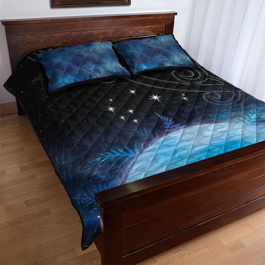 New Zealand Matariki Quilt Bed Set Pleiades Star Cluster Blue Galaxy LT05 - Polynesian Pride