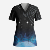 New Zealand Matariki Scrub Top Pleiades Star Cluster Blue Galaxy LT05 Adult Blue - Polynesian Pride